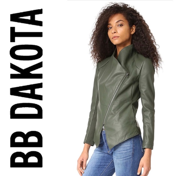BB Dakota Jackets & Blazers - BB Dakota Olive Green Vegan Leather